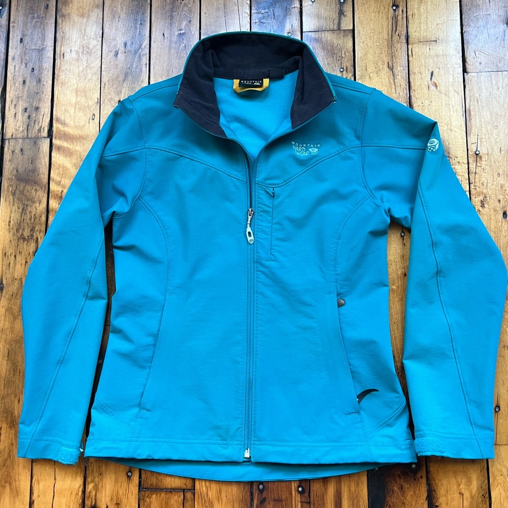 Mountain Hardwear Womens Medium Offwidth Softshell Jacket TufStretch Blue OL3507